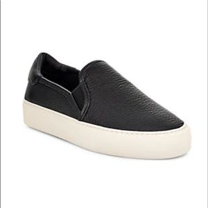 UGG Black Slip-On Leather Platform Sneakers
